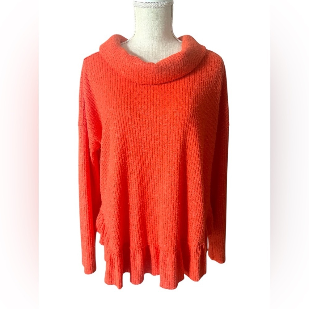 Maeve Vibrant Orange Cowl Neck Sweater SZ-M